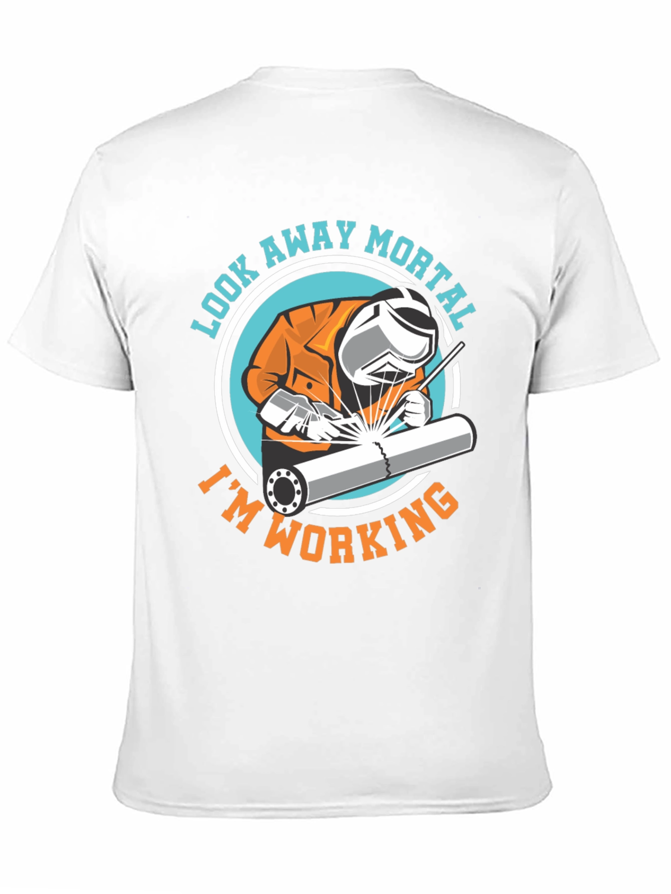 Black Welder T-Shirt - Look Away Mortal I'm Working view 11