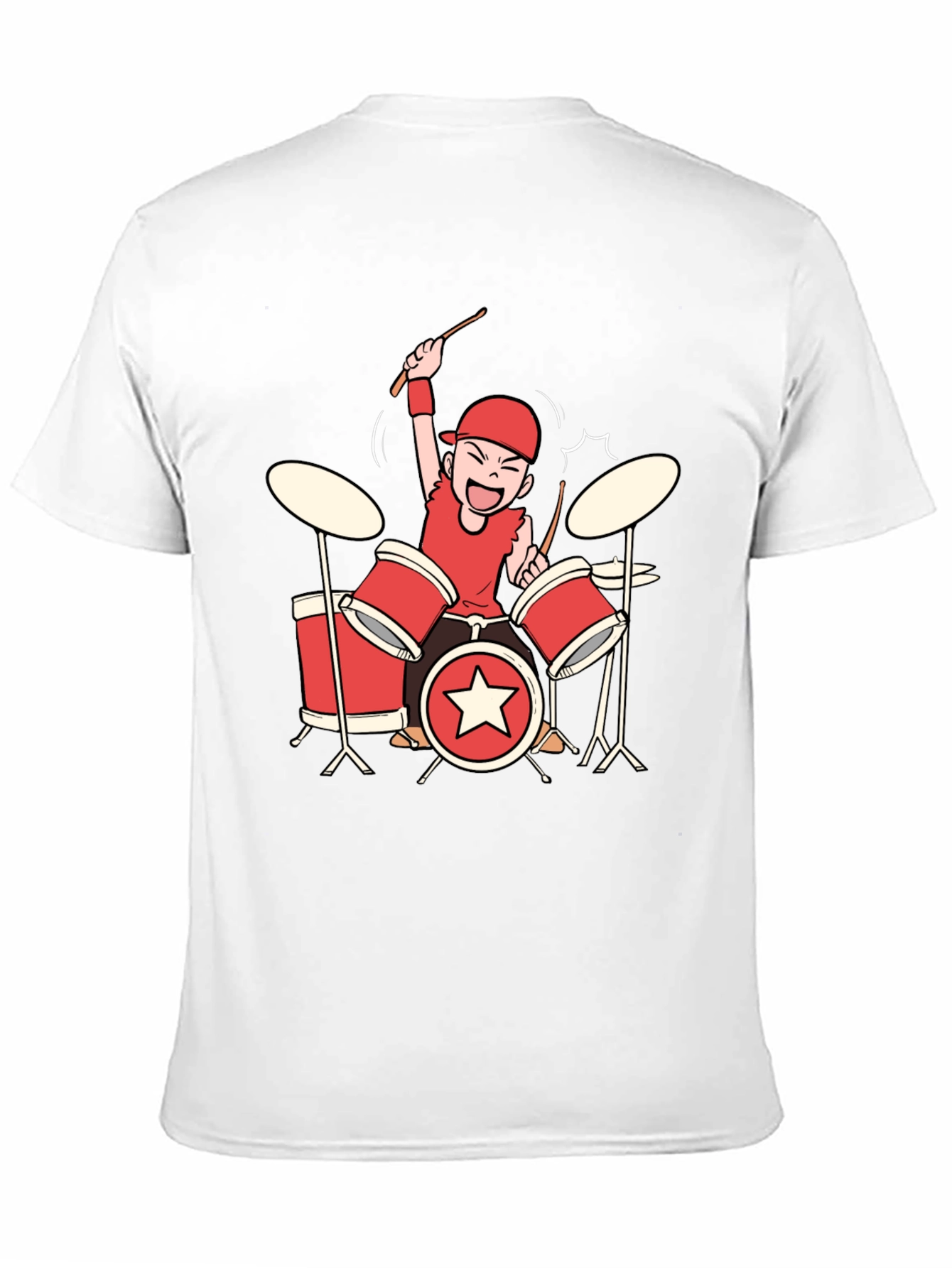 Black Cartoon Drummer Graphic Tee - Black view 11