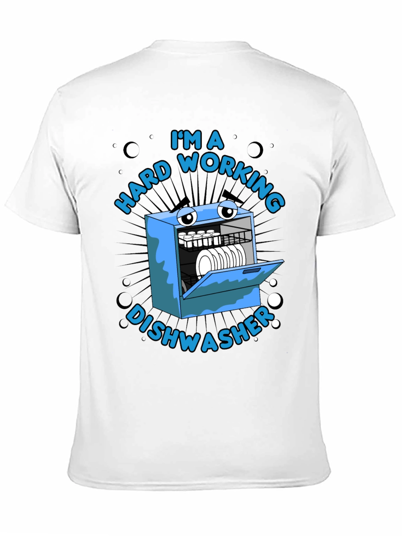 Black Hard Working Dishwasher Graphic T-Shirt view 11