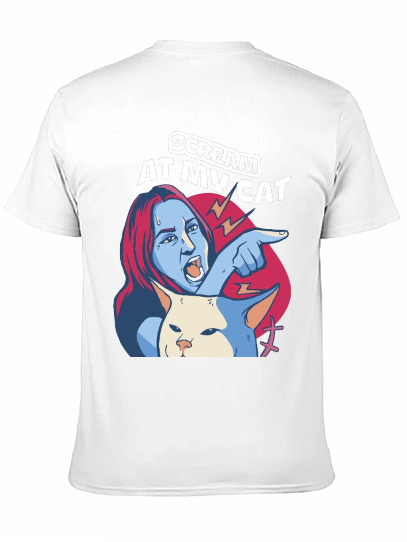 Black Scream At My Cat T-Shirt - Funny Meme Tee view 11