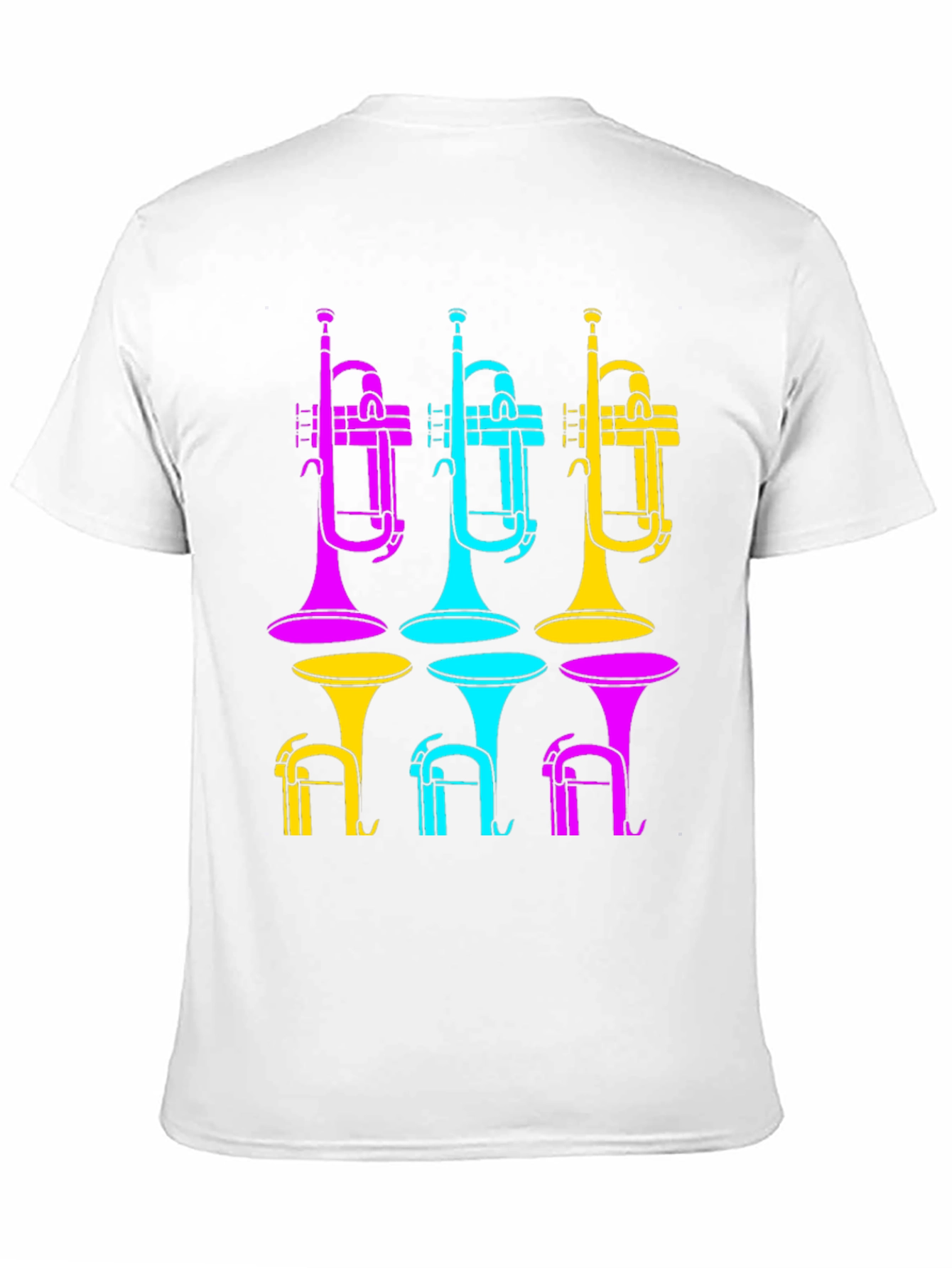 Black Vibrant Trumpet Design Black T-Shirt view 11