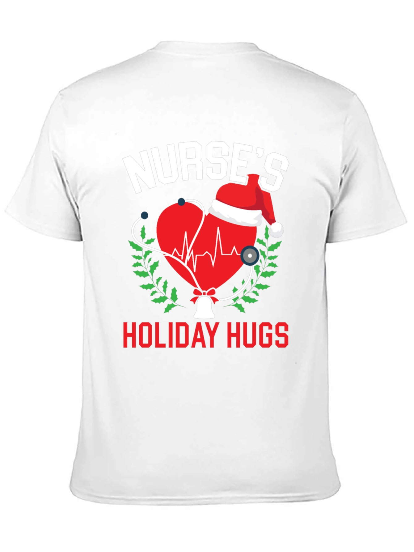 Black Nurse's Holiday Hugs Christmas T-Shirt view 11