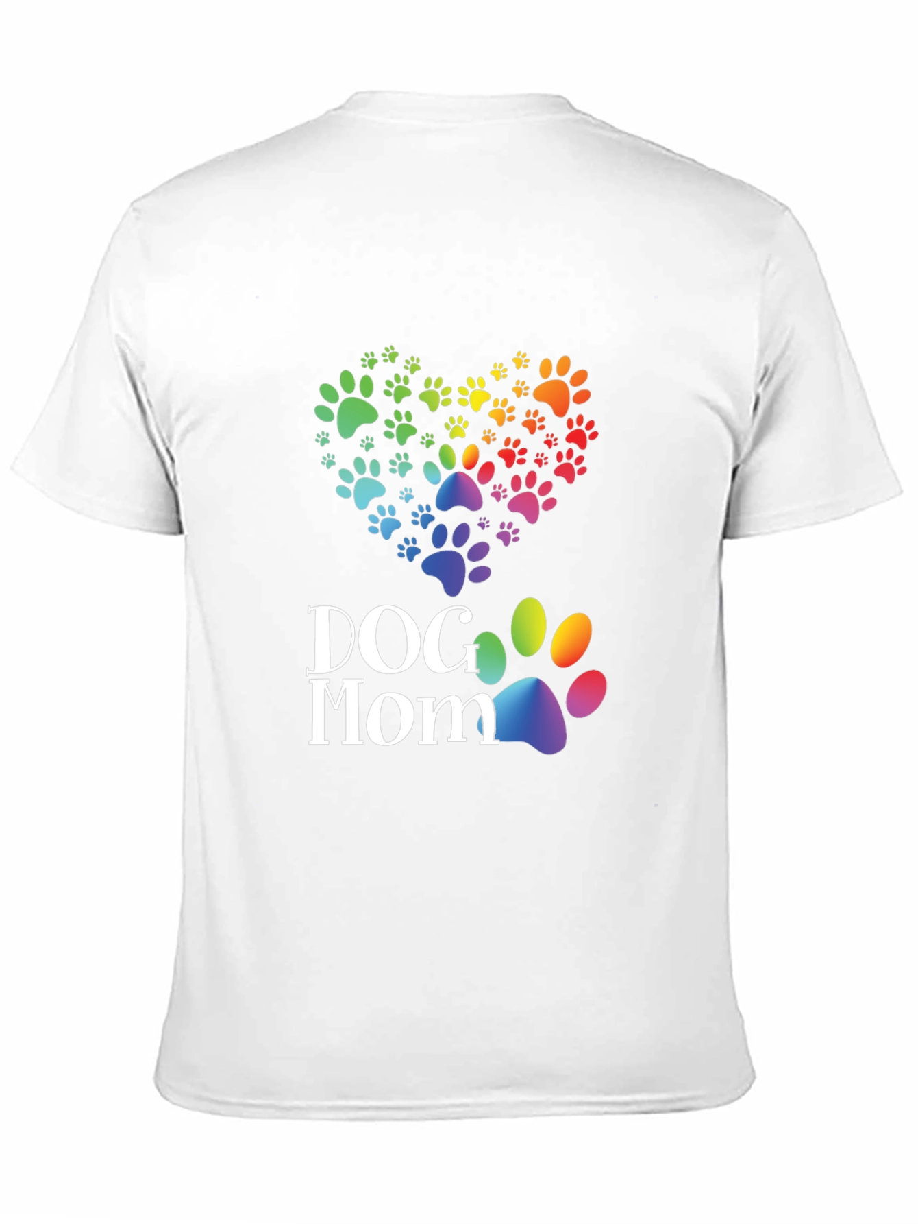 Black Dog Mom Paw Print Heart T-Shirt view 11