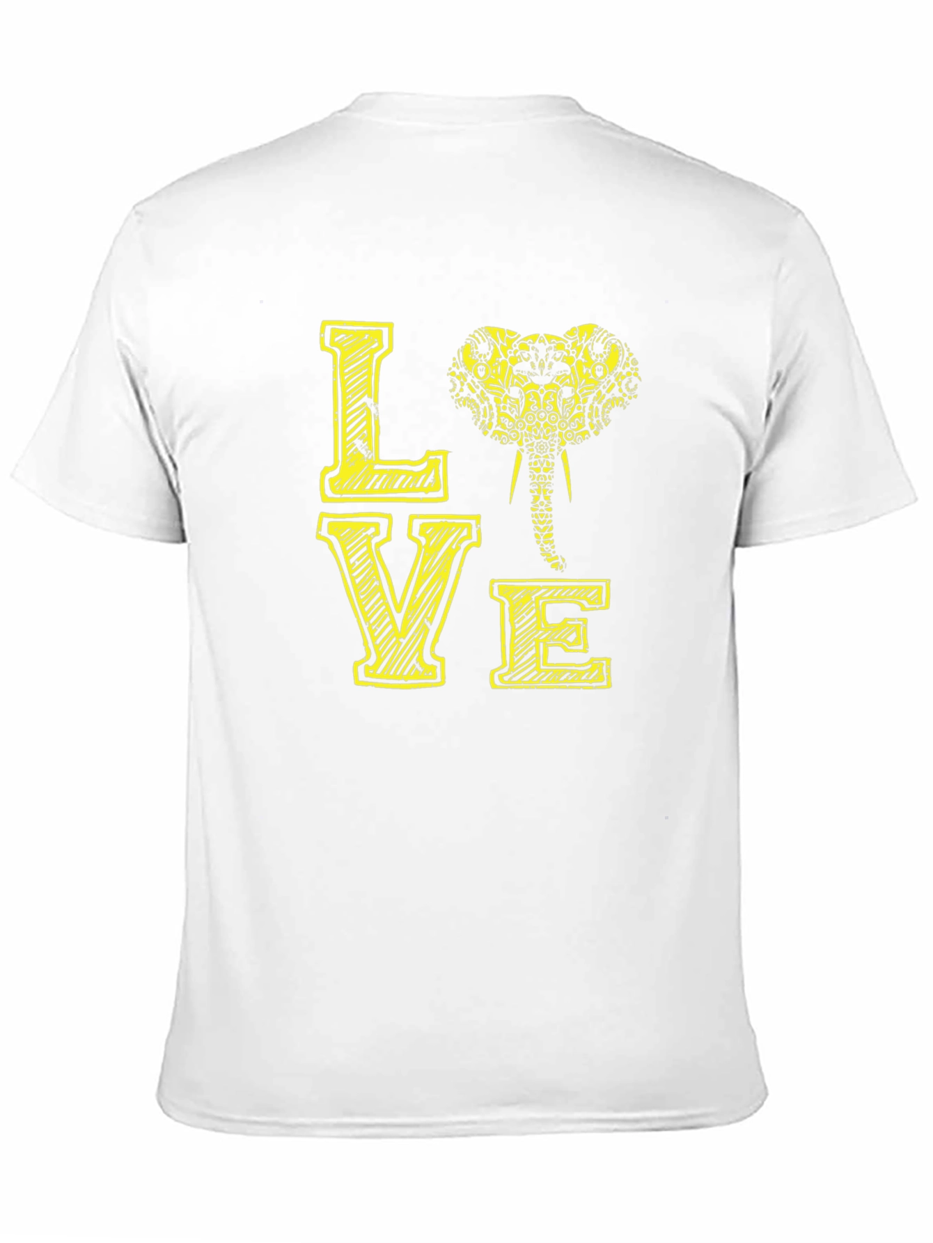 Black Love Elephant Graphic Tee - Black Cotton T-Shirt view 11