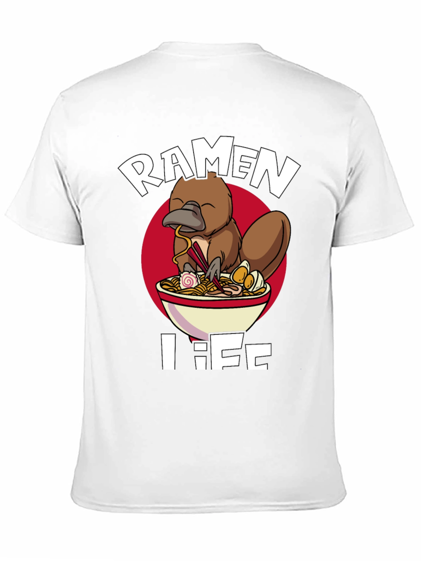Black Ramen Life Platypus T-Shirt - Unique Graphic Tee view 11
