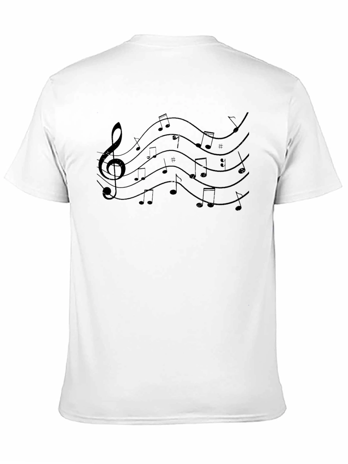 Black Music Notes Graphic Tee - Casual Black T-Shirt view 11