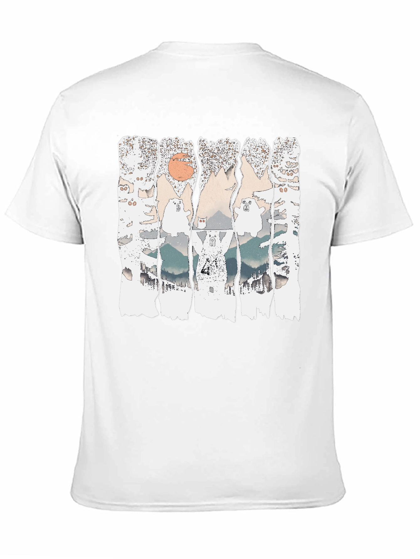 Black We Bare Bears Mountain T-Shirt view 11