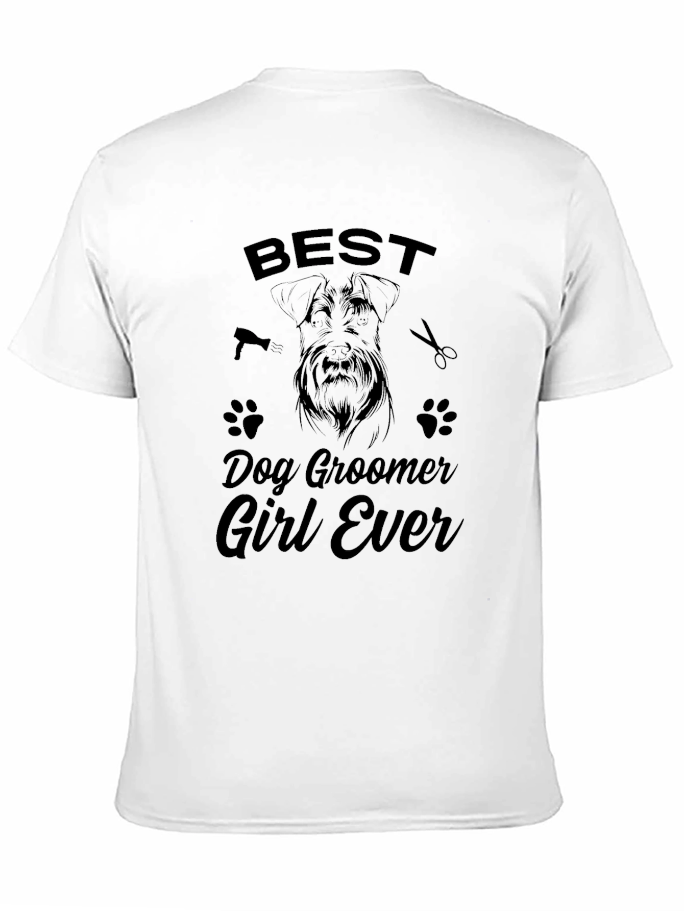 Black Best Dog Groomer Girl Ever Graphic T-Shirt view 11