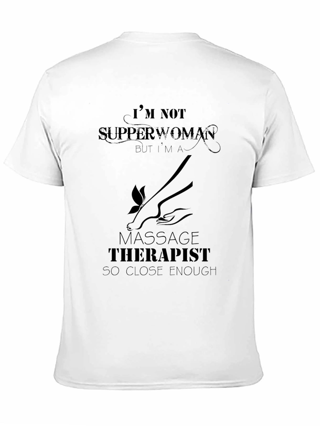 Black Massage Therapist Graphic T-Shirt - Funny Women's Tee view 11