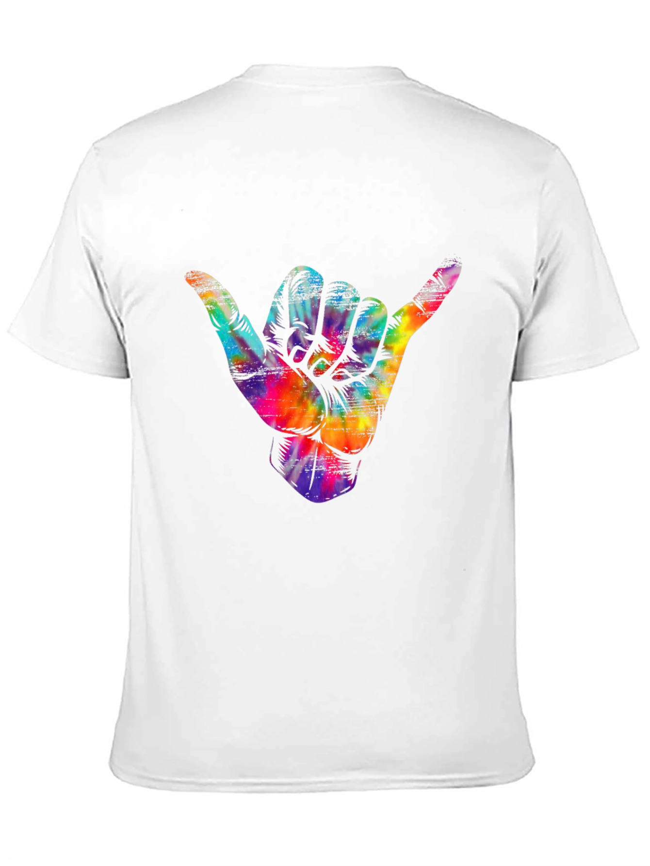 Black Shaka Hand Tie Dye T-Shirt - Hang Loose Tee view 11