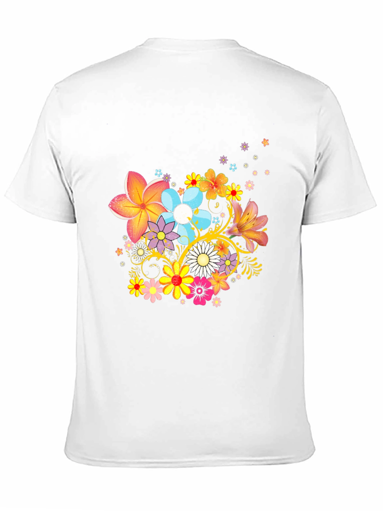 Black Floral Print Black T-Shirt view 11