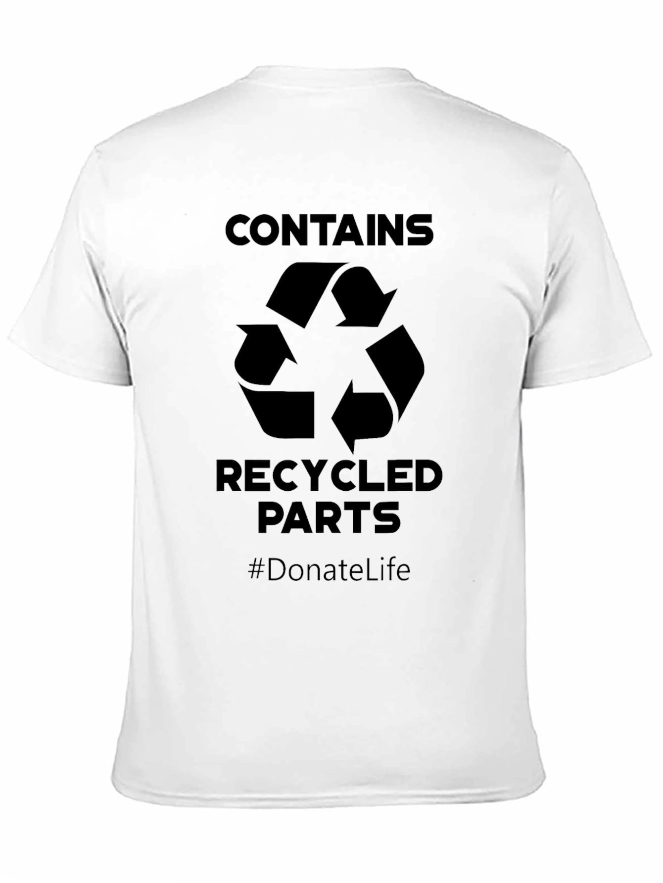 Black Contains Recycled Parts T-Shirt - Donate Life view 11