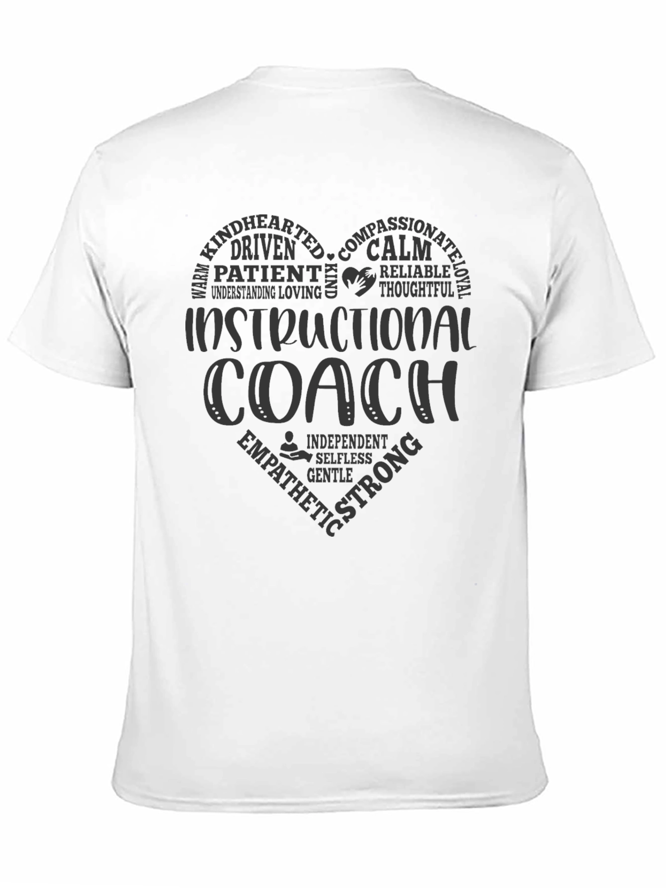 Black Instructional Coach Heart T-Shirt view 11
