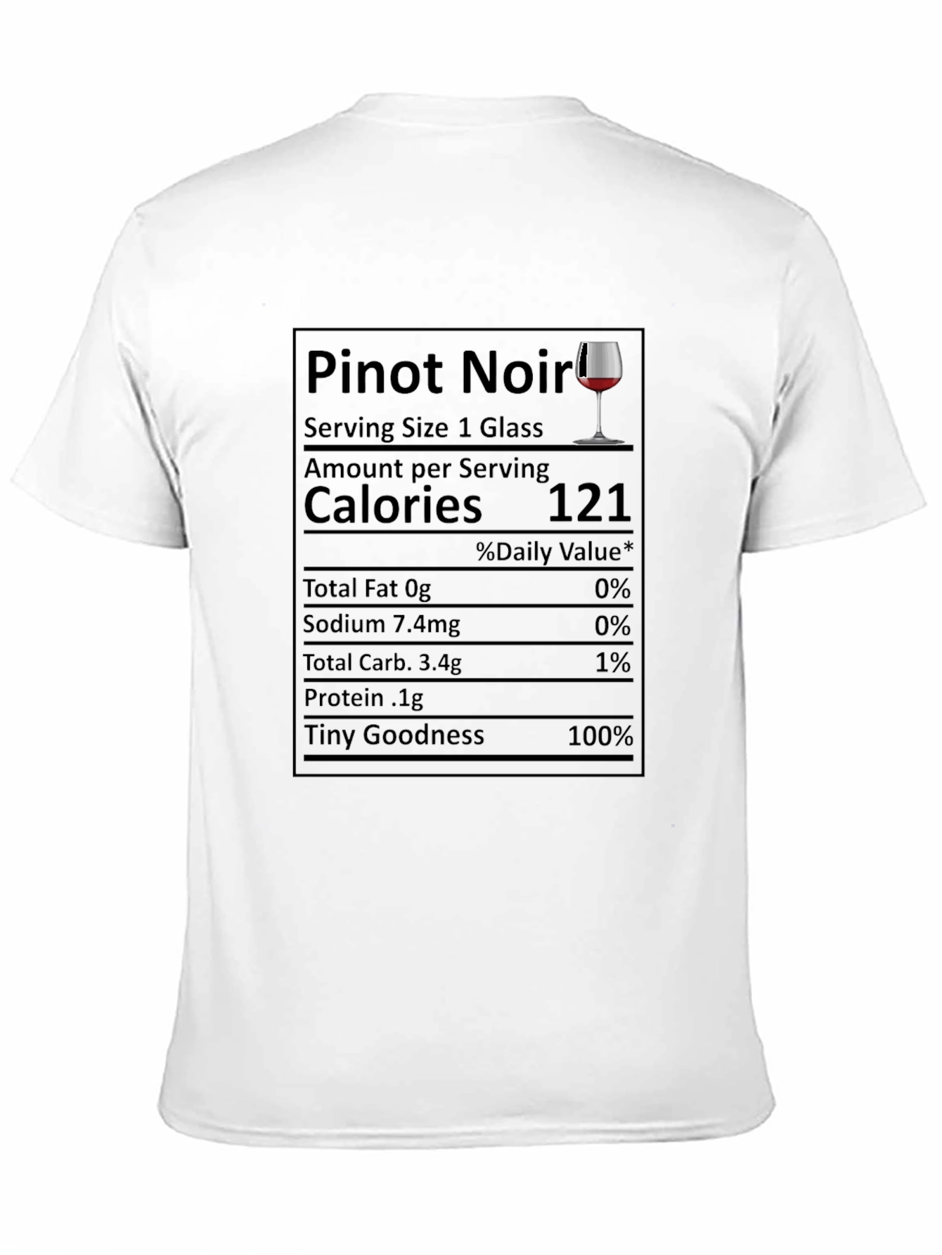 Black Pinot Noir Nutrition Facts Funny T-Shirt view 11