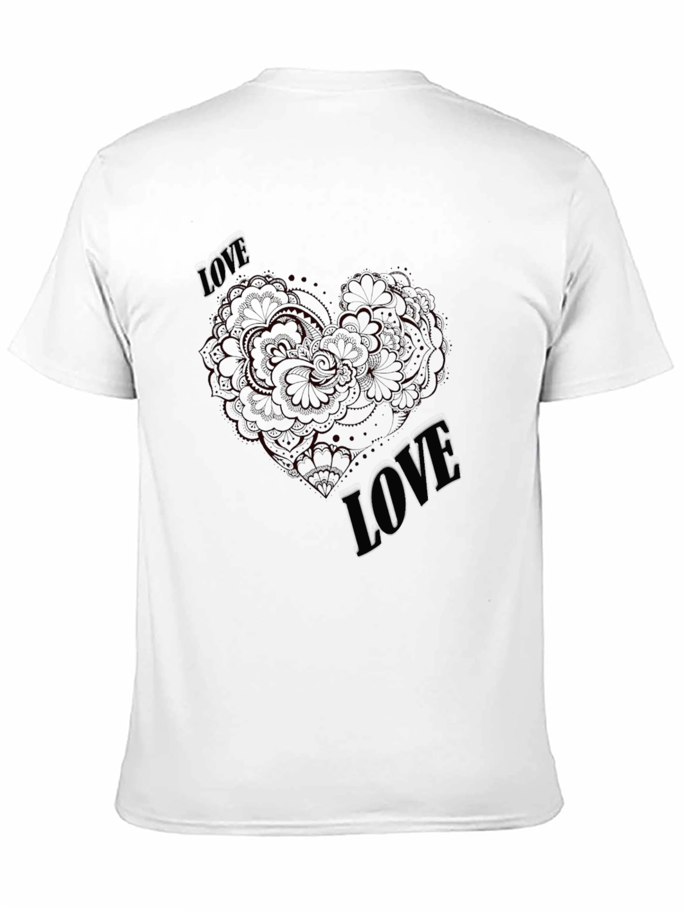 Black Love Heart Graphic Tee - Stylish Black T-Shirt view 11
