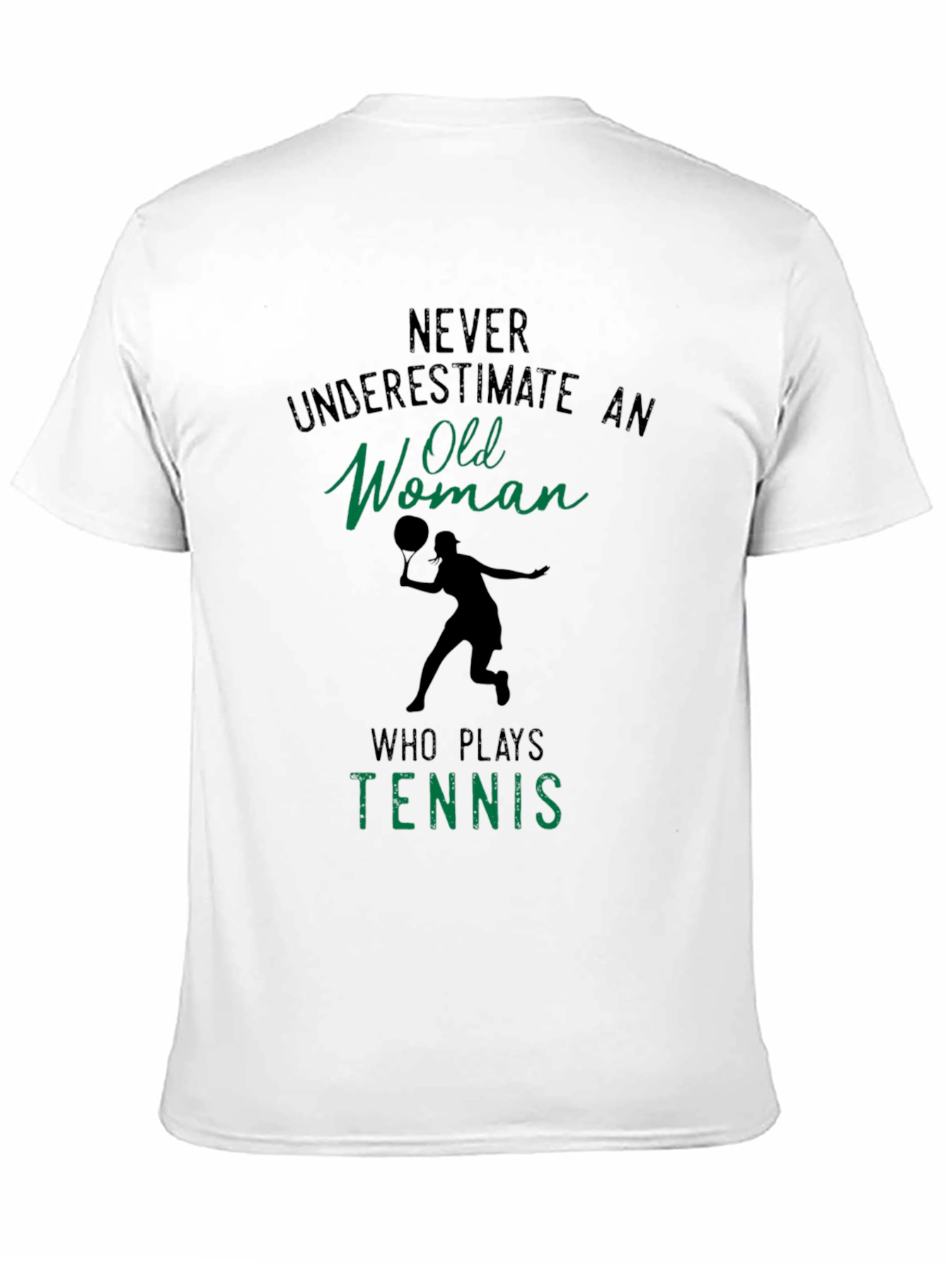 Black Funny Tennis Old Woman T-Shirt view 11