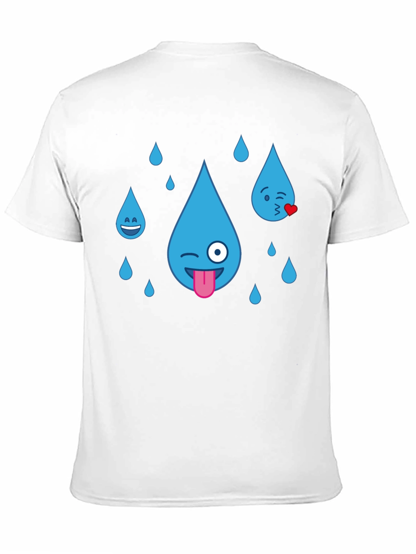 Black Emoji Raindrops Black T-Shirt view 11