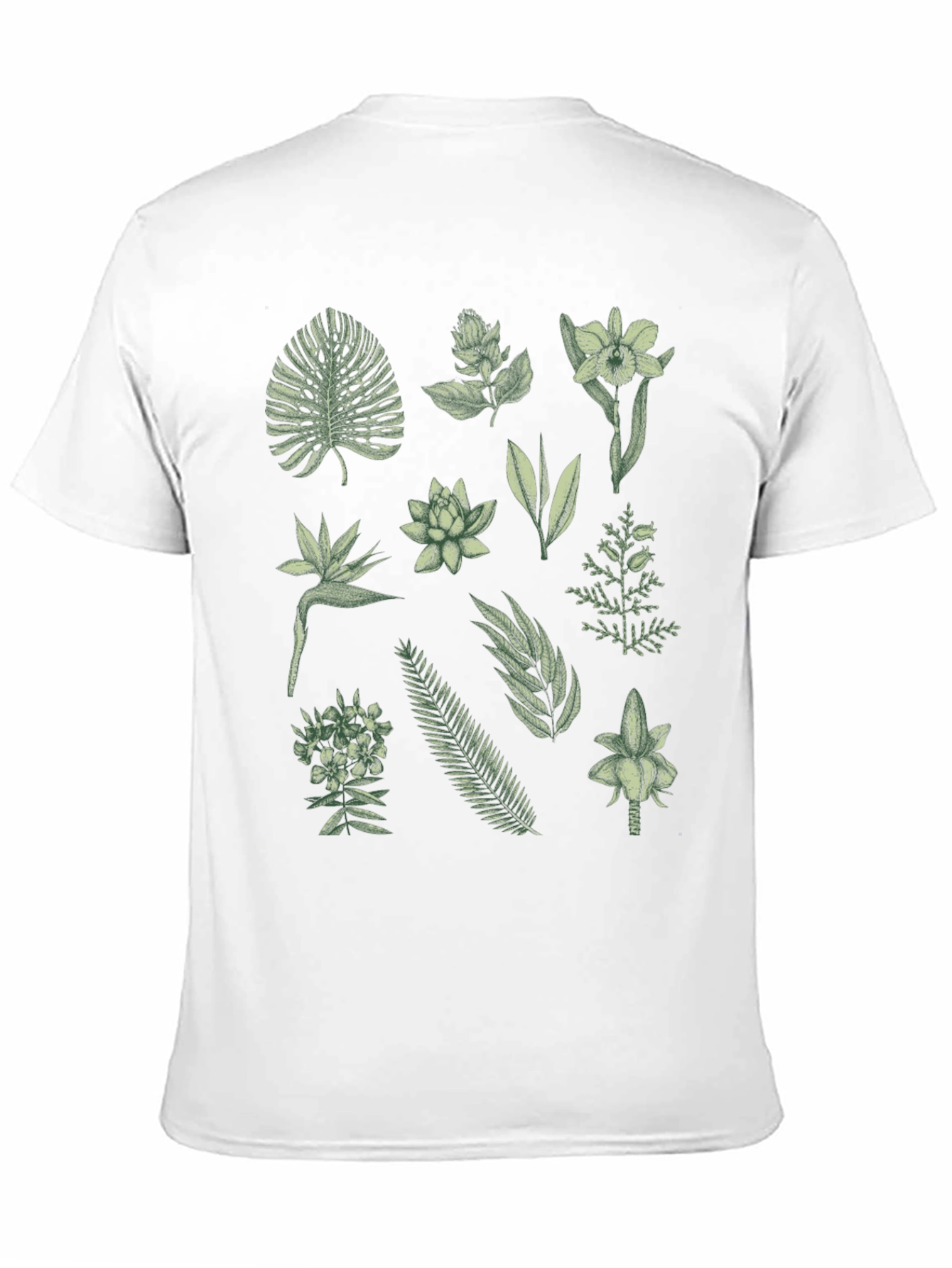 Black Botanical Print Black T-Shirt view 11