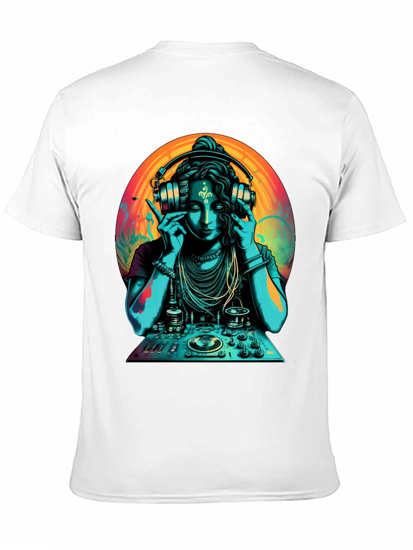 Black DJ Shiva T-Shirt - Black Cotton Graphic Tee view 11