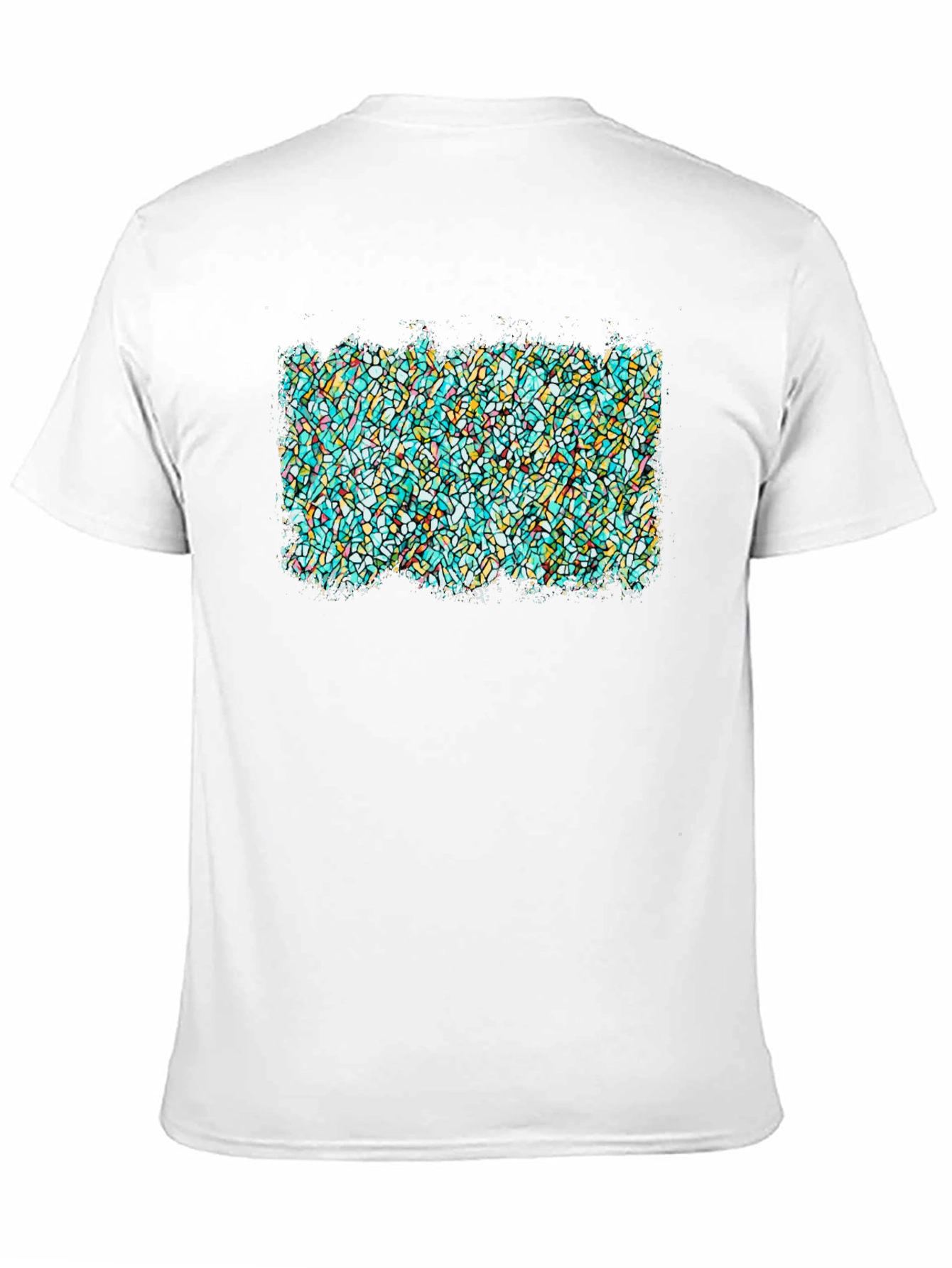 Black Abstract Stained Glass Graphic Tee - Soft Black T-Shirt view 11