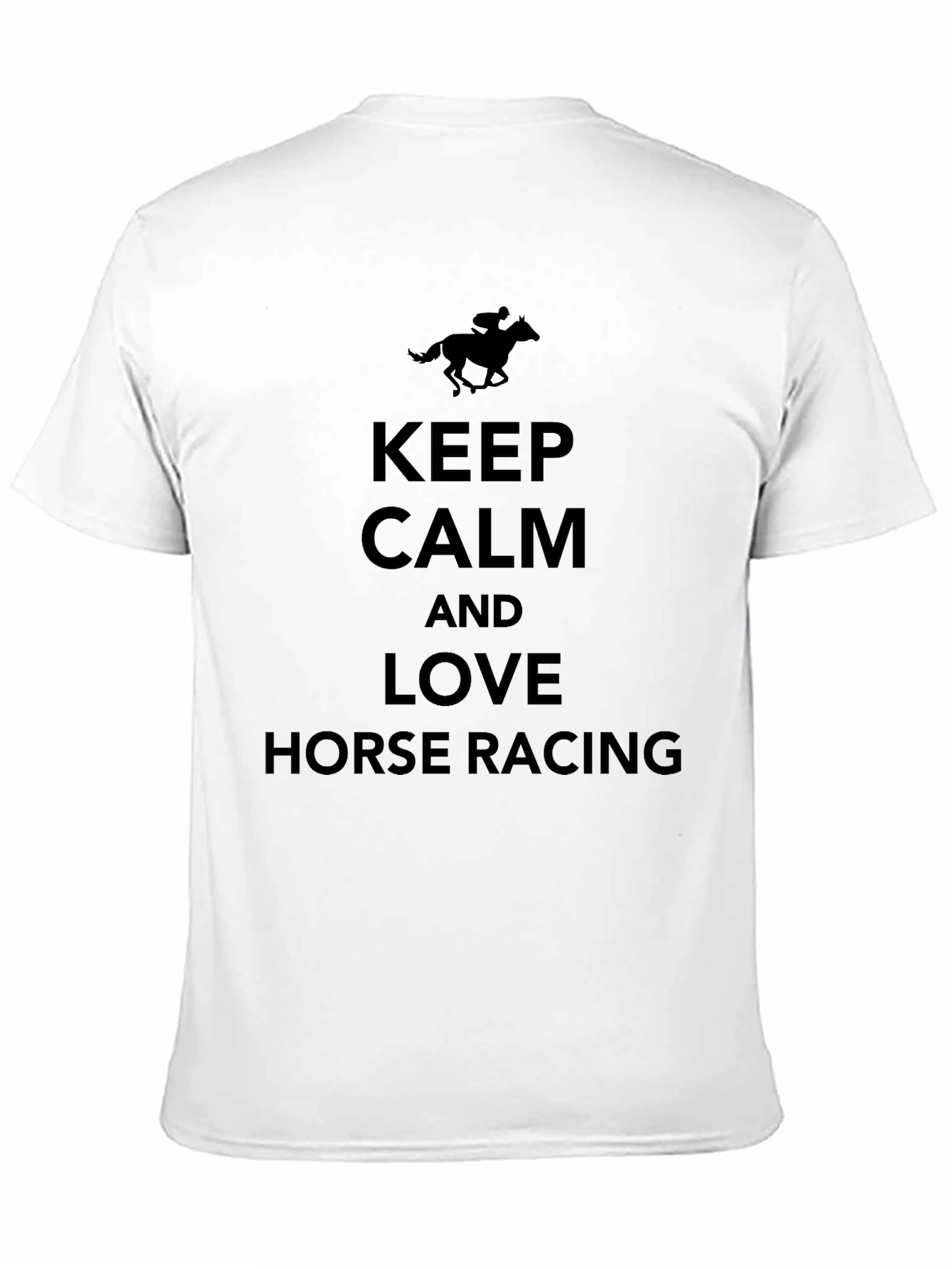 Black Keep Calm and Love Horse Racing Tee view 11