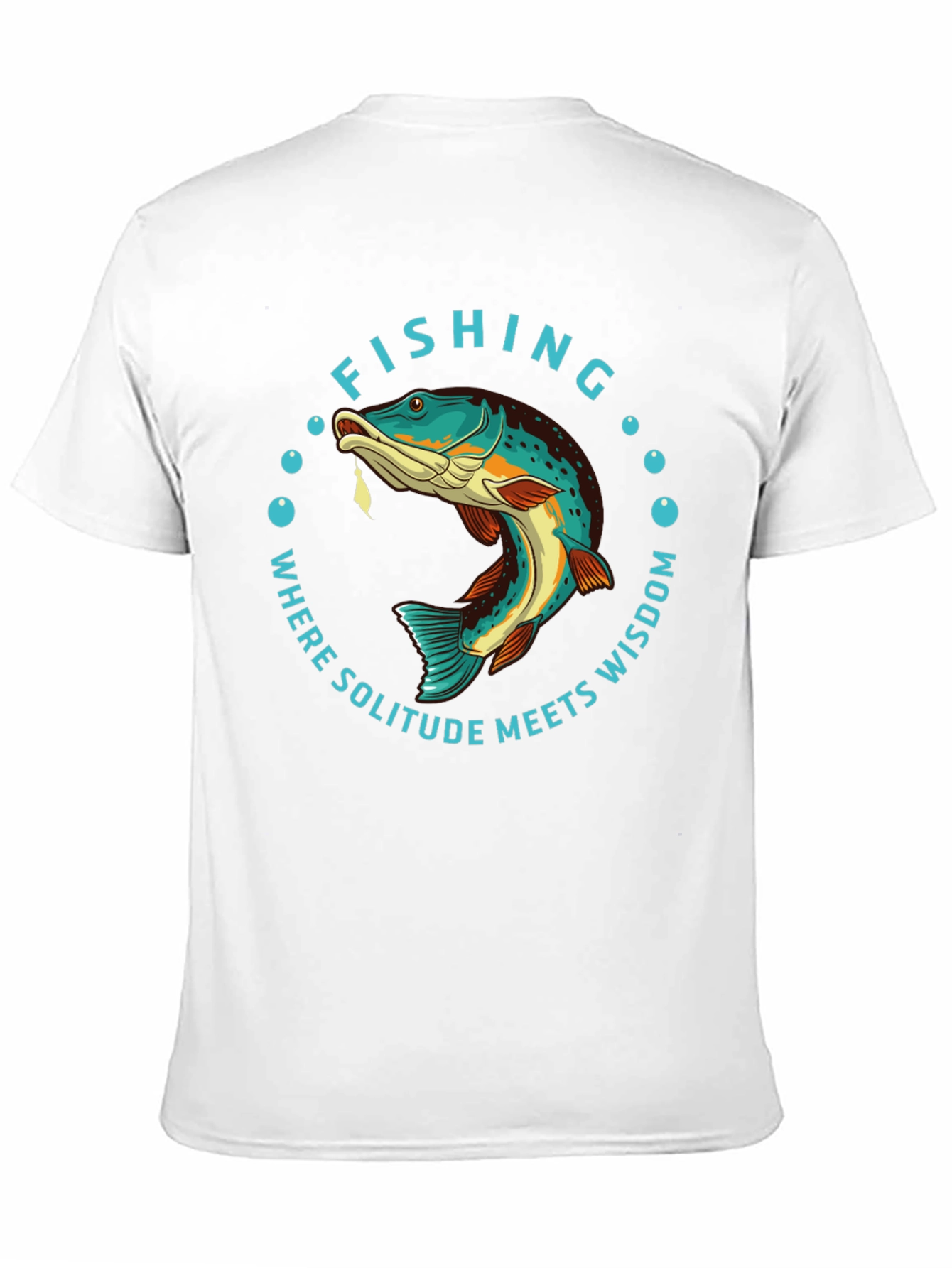 Black Fishing Solitude Wisdom Graphic Tee view 11