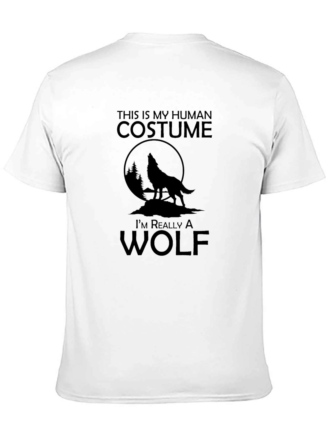 Black Human Costume Wolf Graphic T-Shirt view 11