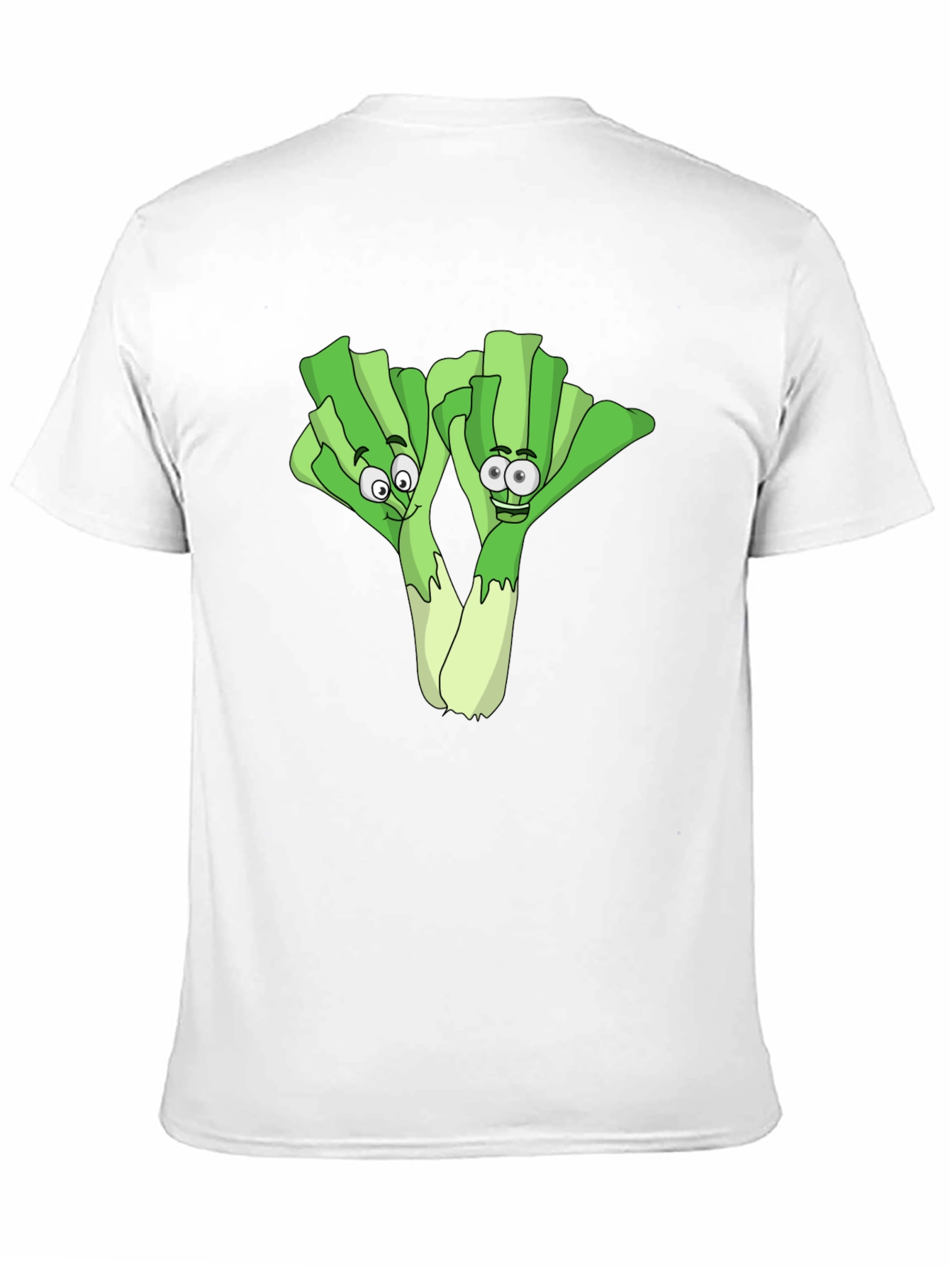 Black Funny Leek Cartoon Black T-Shirt view 11