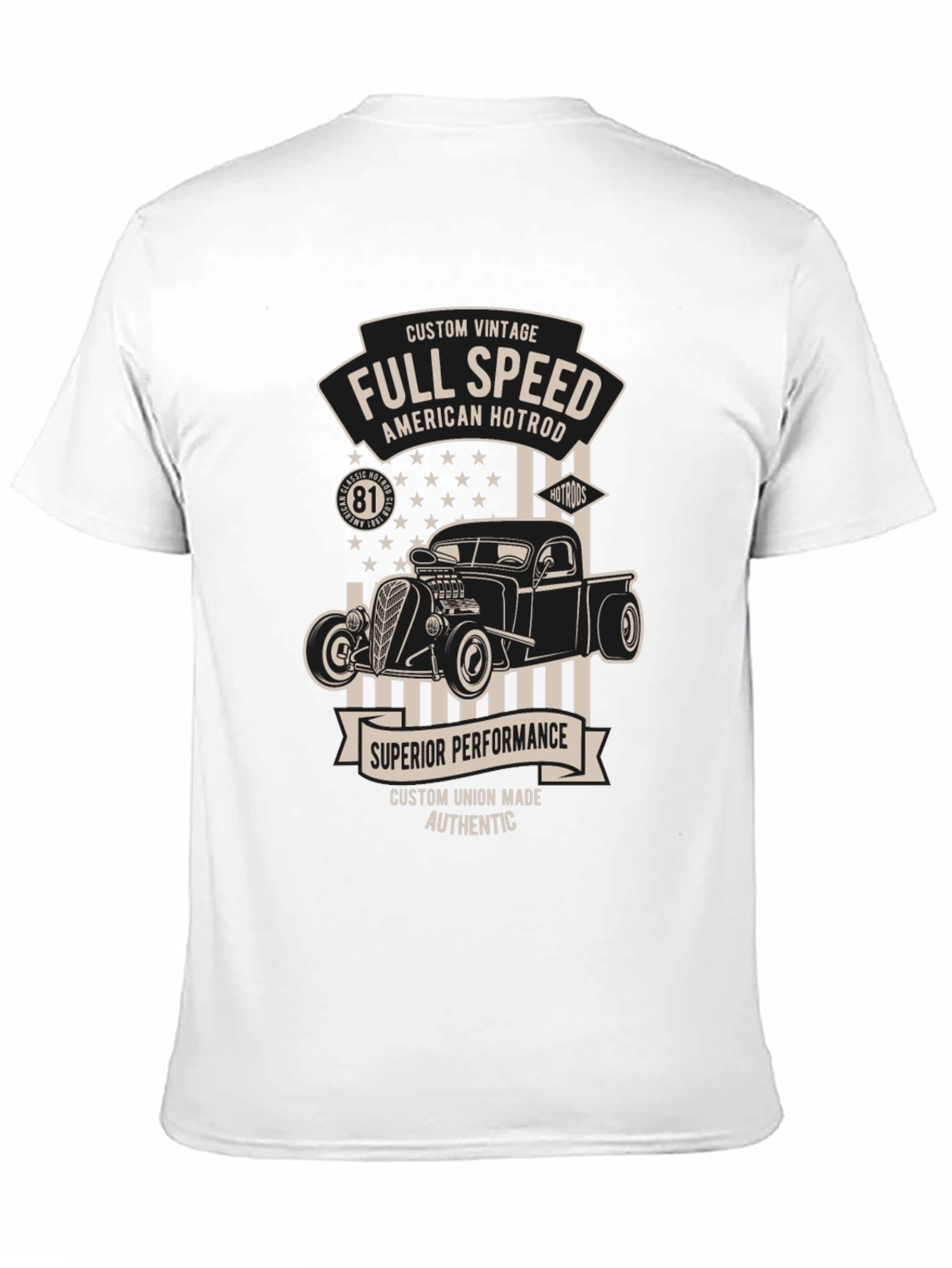 Black Full Speed American Hotrod Black Graphic T-Shirt view 11