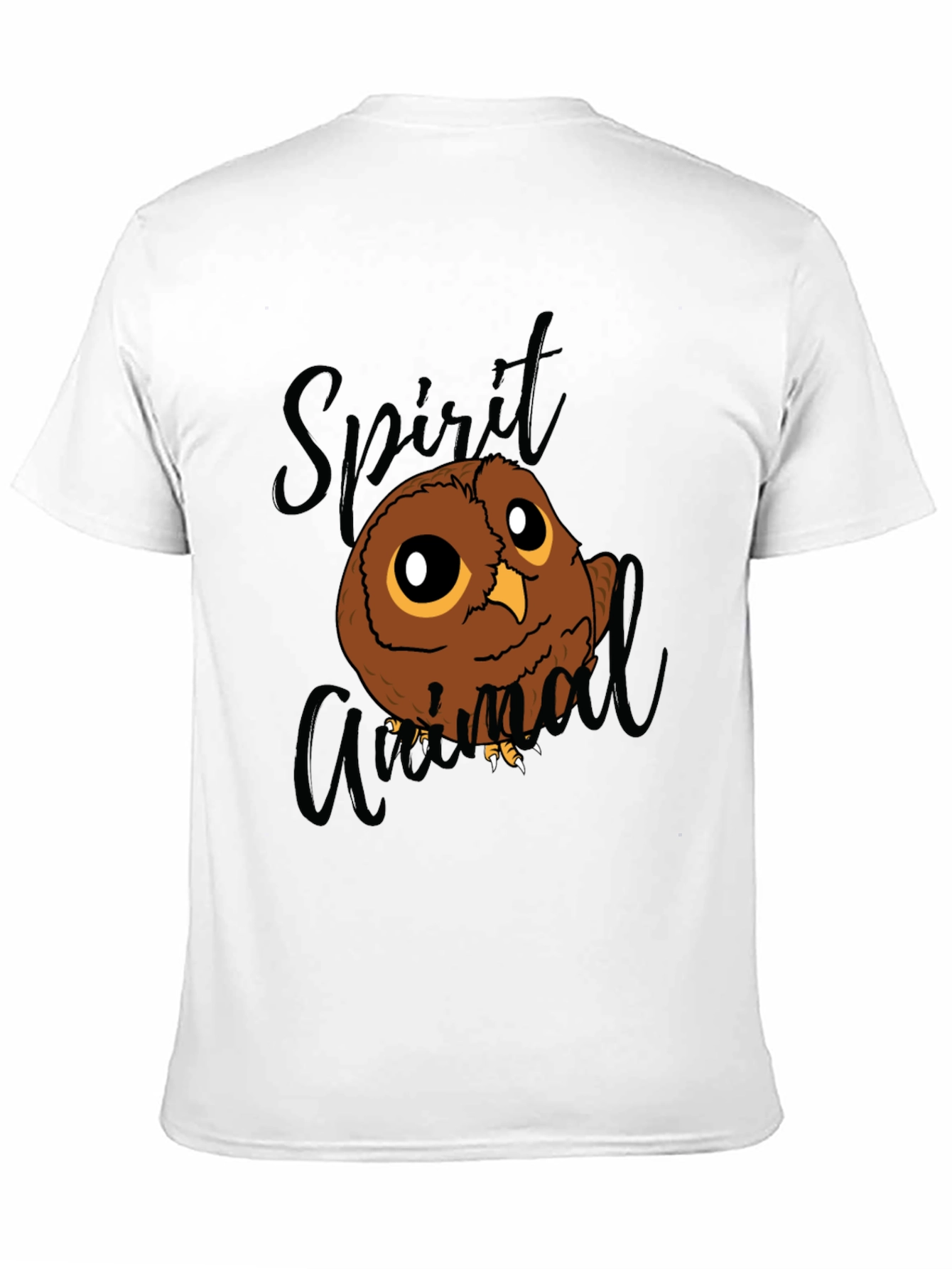 Black Spirit Animal Owl Graphic Tee - Black Cotton Blend T-Shirt view 11