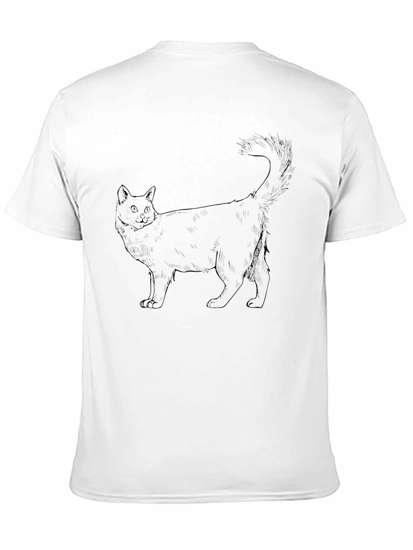 Black Black Cat Outline T-Shirt view 11