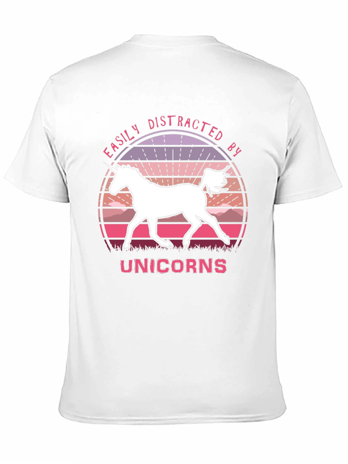Black Easily Distracted By Unicorns Black T-Shirt view 11
