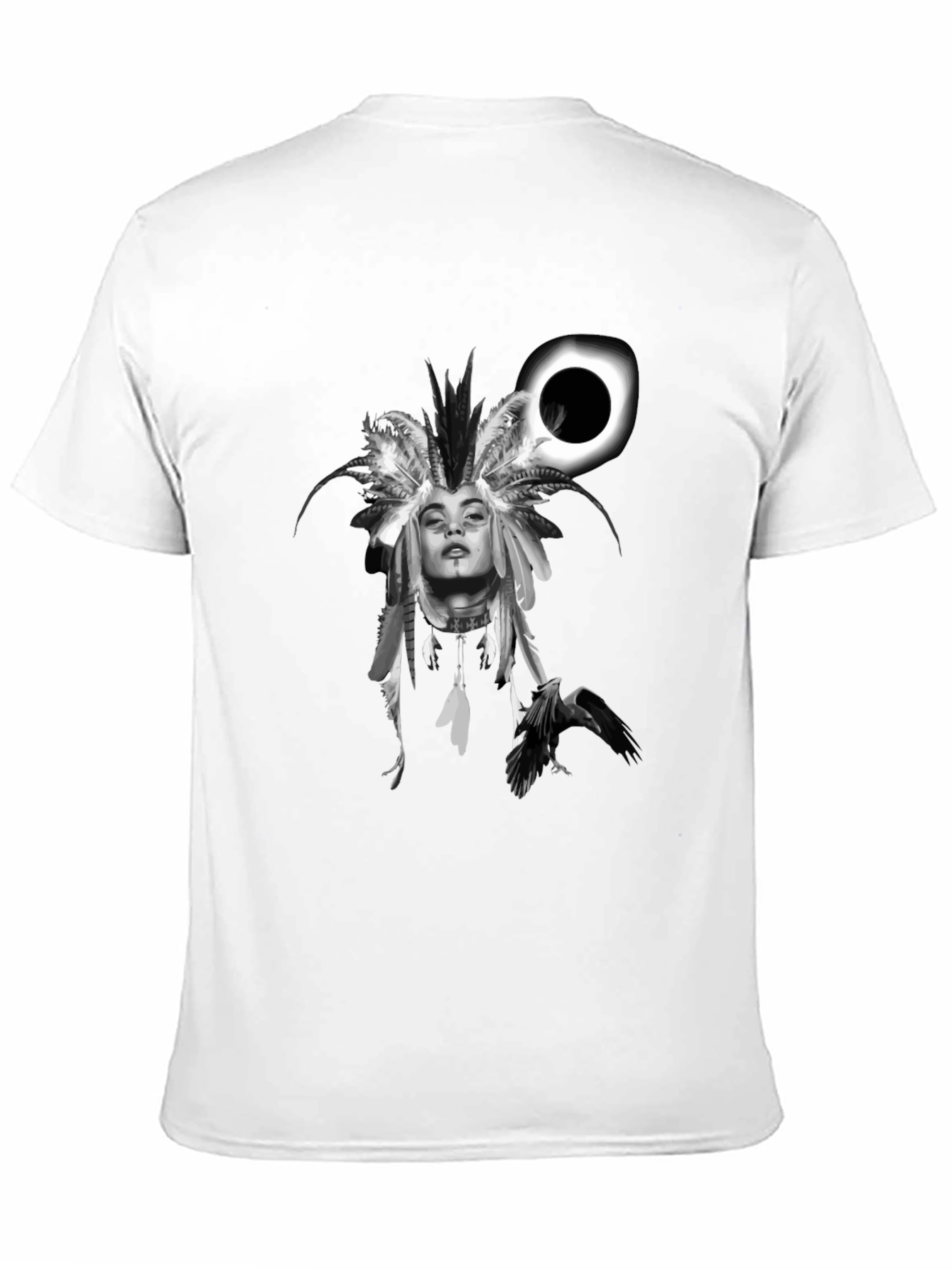 Black Native Headdress Black Graphic Tee view 11