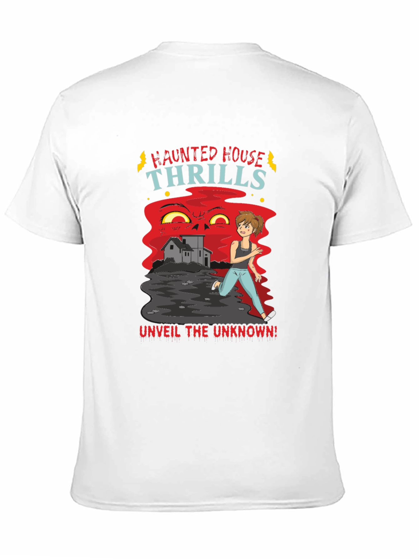Black Haunted House Thrills Graphic Tee view 11