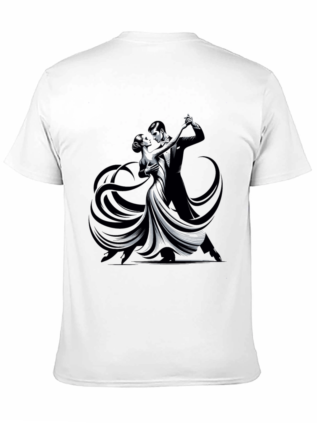 Black Tango Dance Graphic Tee - Sleek Black Shirt view 11