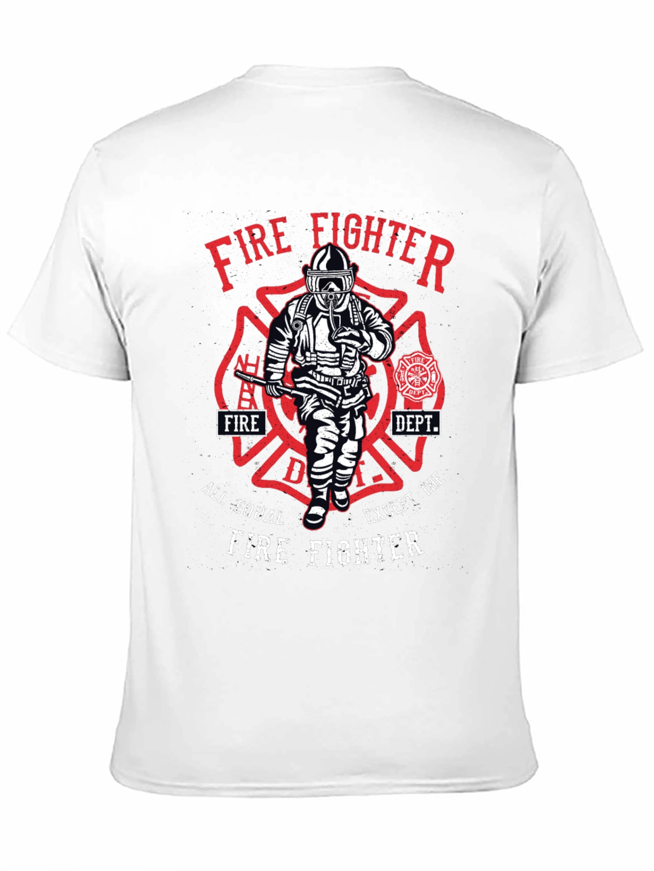 Black Firefighter Graphic T-Shirt - All Equal Except view 11