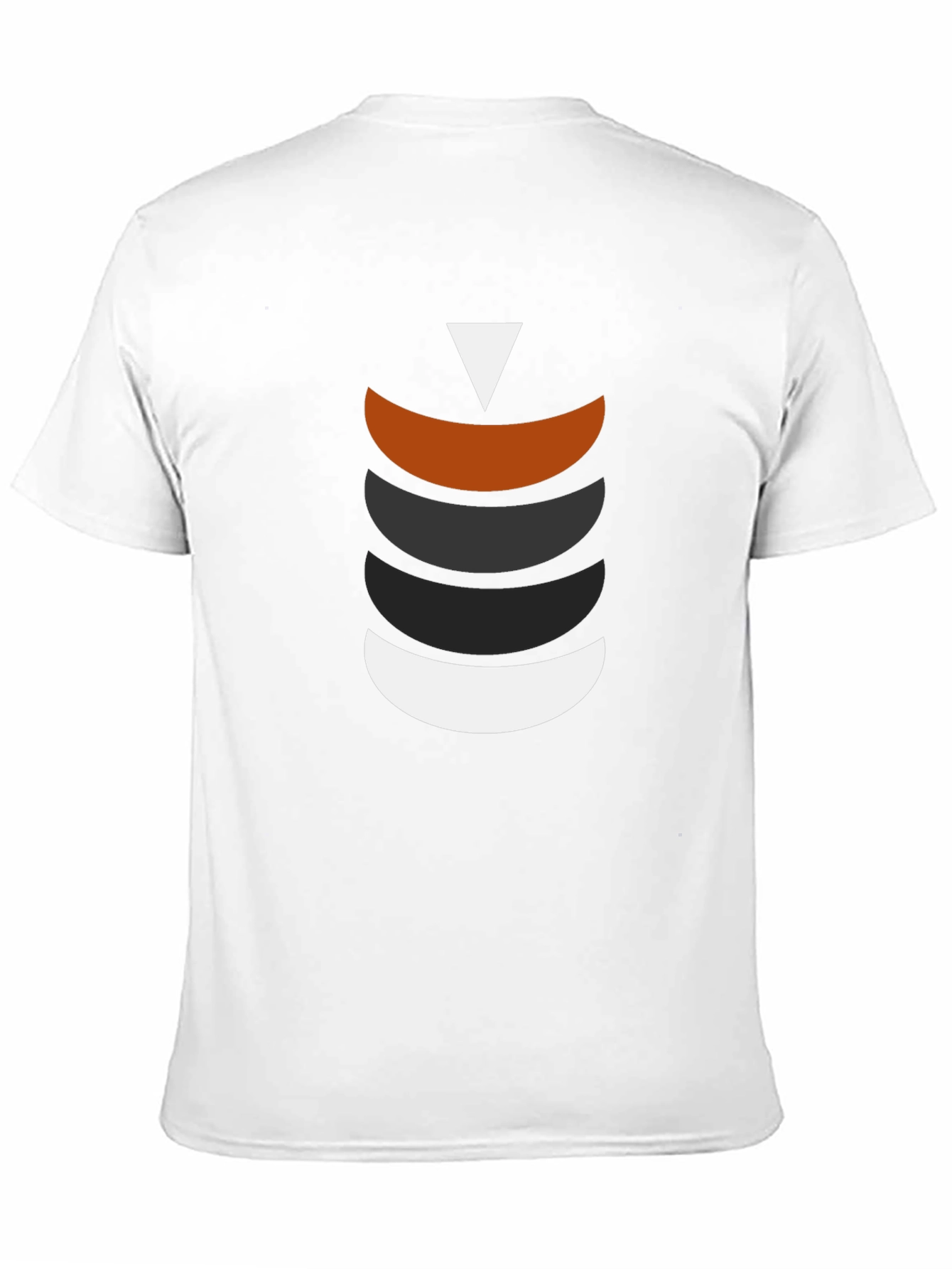 Black Modern Geometric Crescent Stack T-Shirt view 11