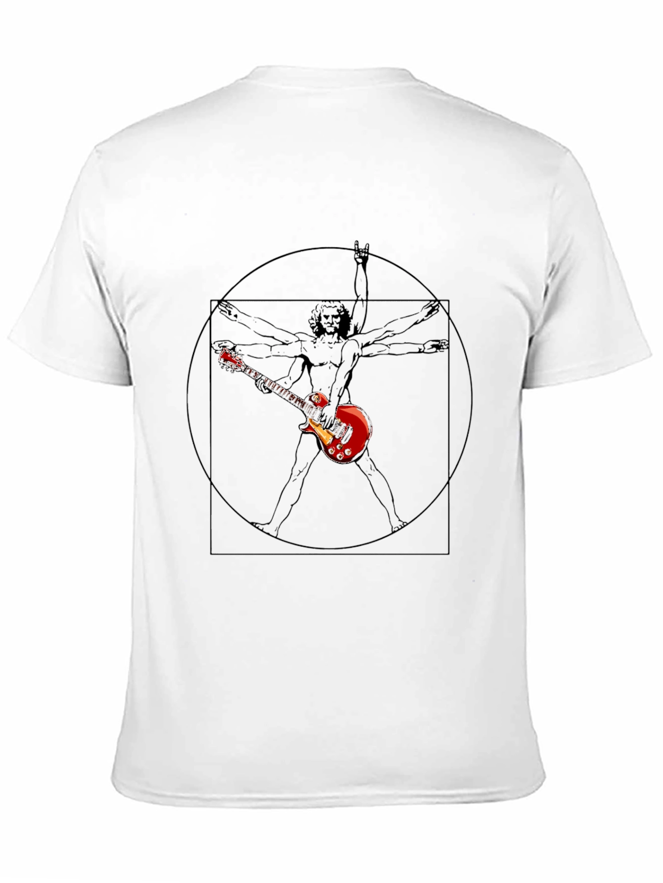 Black Rock Star Vitruvian Man Graphic T-Shirt view 11