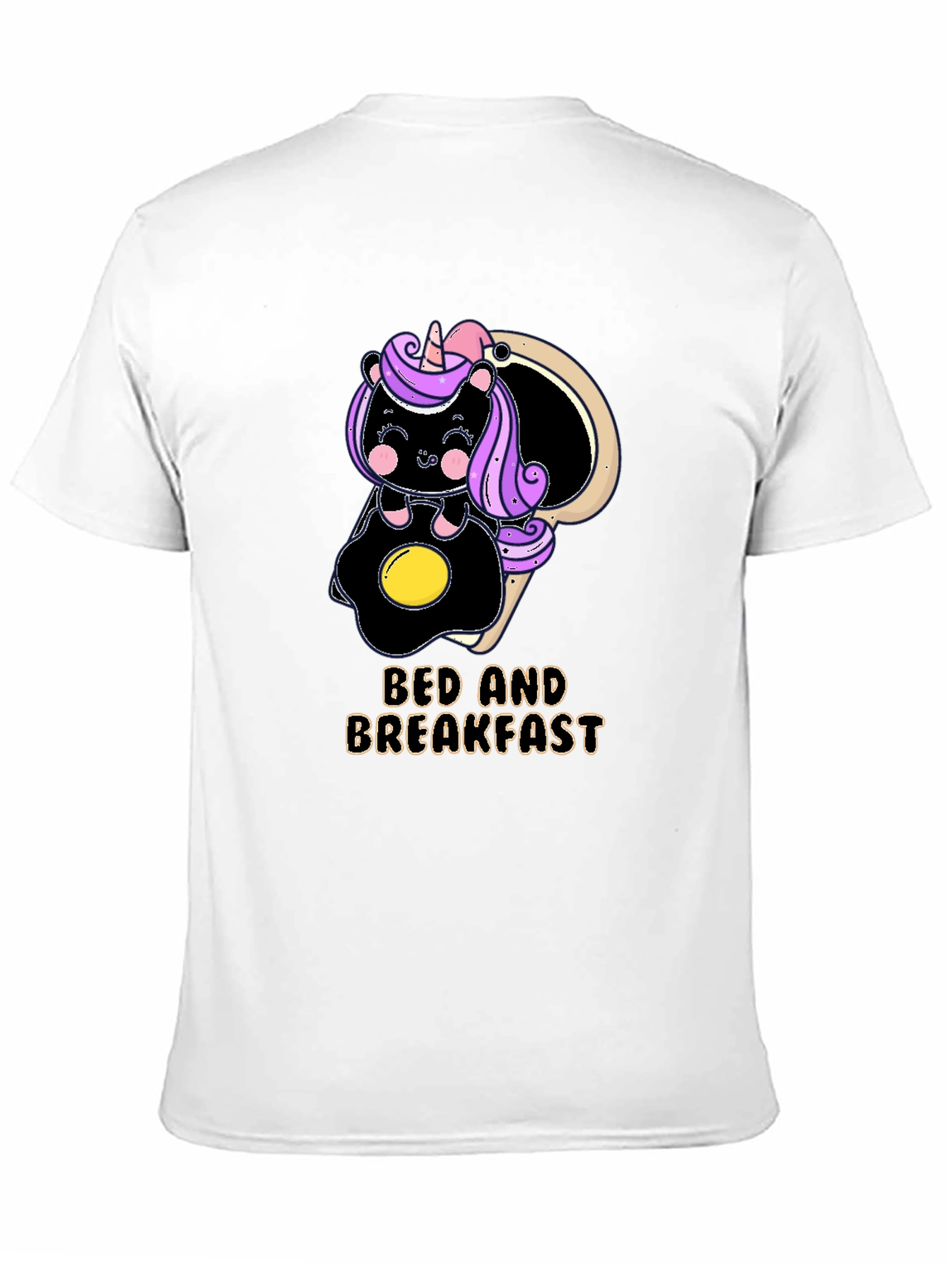 Black Bed and Breakfast Unicorn T-Shirt view 11