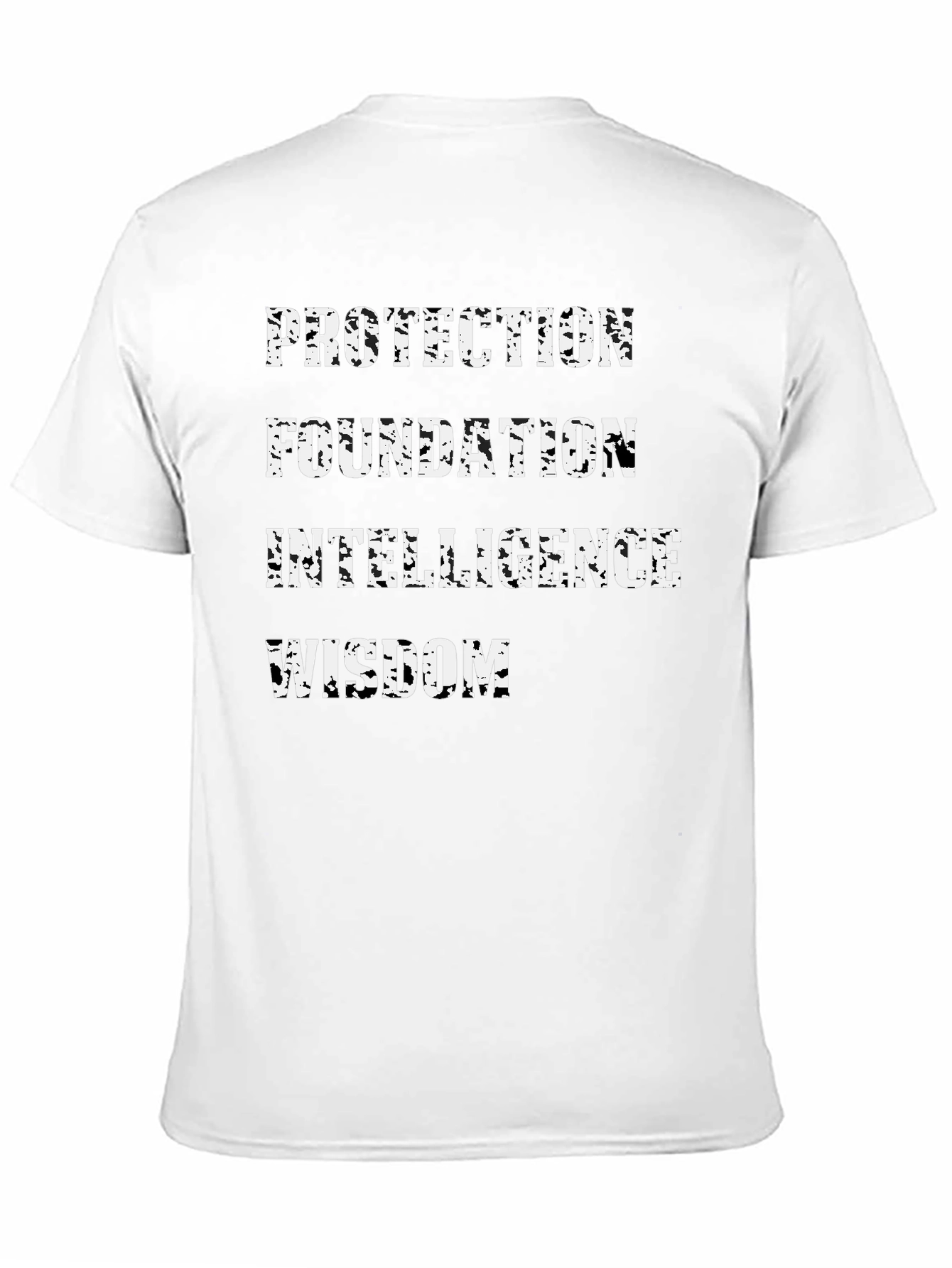 Black Protection, Foundation, Intelligence, Wisdom Men's Black T-Shirt view 11