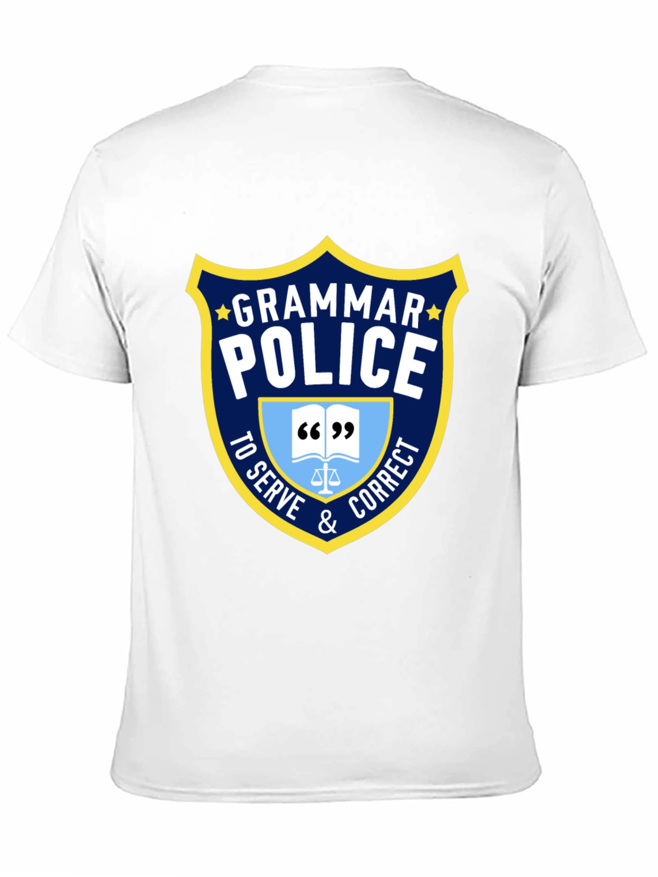 Black Grammar Police T-Shirt - Serve & Correct Style view 11