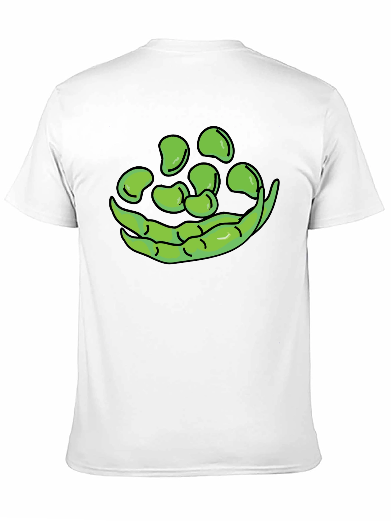 Black Funny Green Beans Graphic T-Shirt - Black Casual Tee view 11