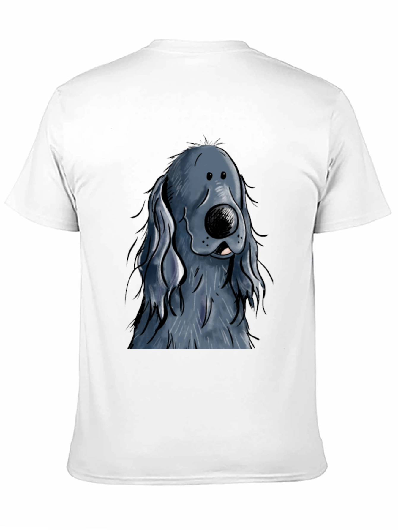 Black Cartoon Dog Graphic Print Black T-Shirt view 11