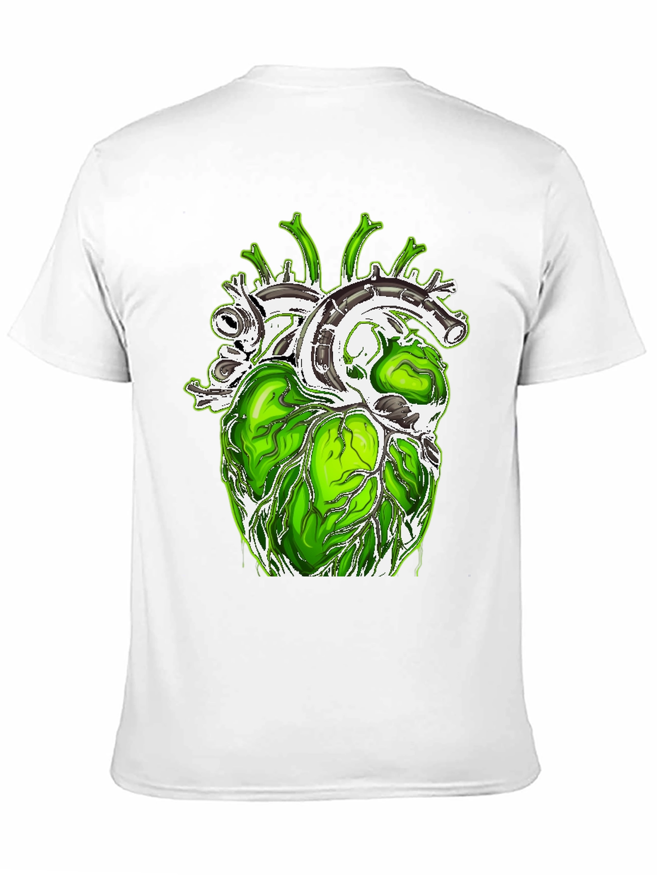 Black Green Anatomical Heart Graphic Tee - Unique Design! view 11