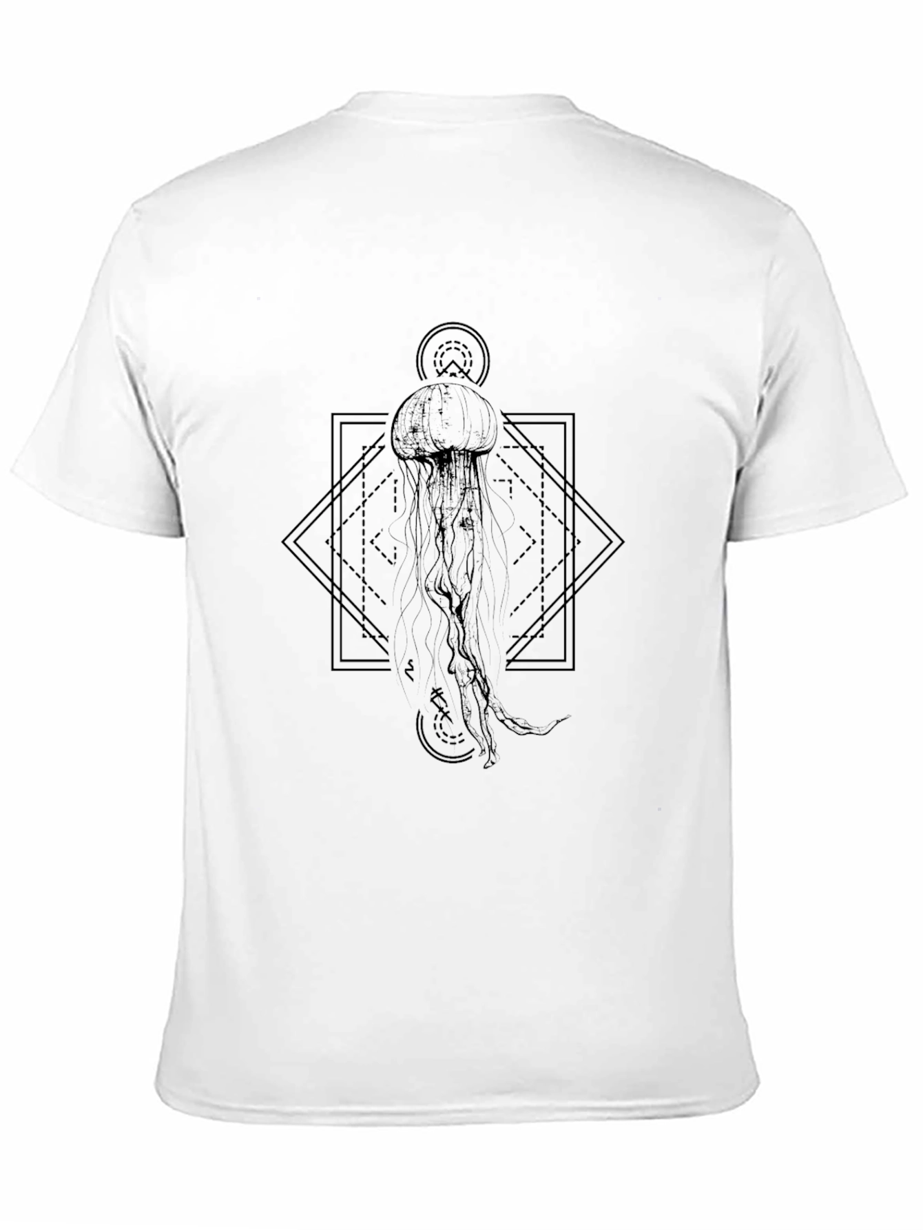 Black Jellyfish Graphic Print Black T-Shirt view 11