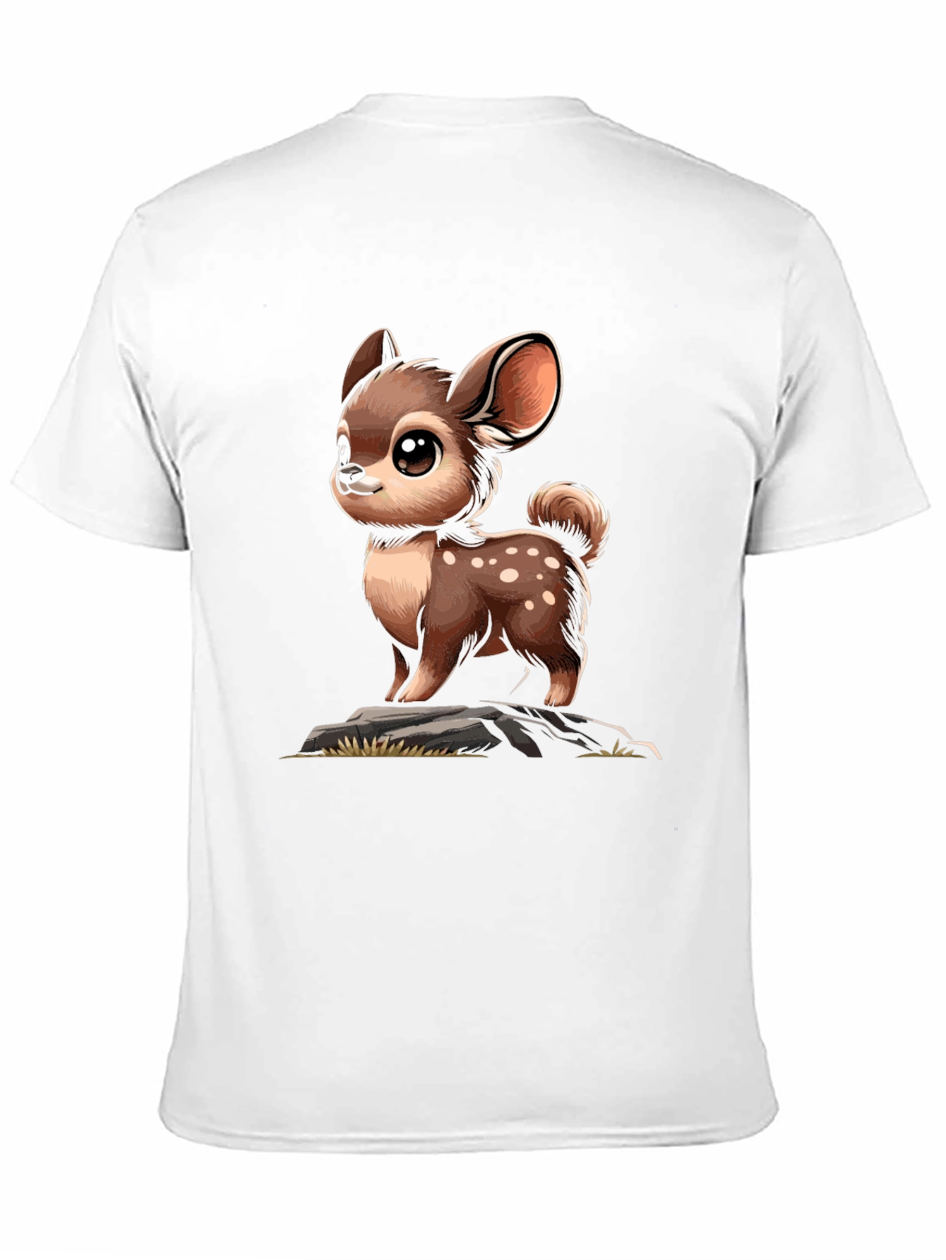 Black Cute Deer Cartoon Graphic Black T-Shirt view 11