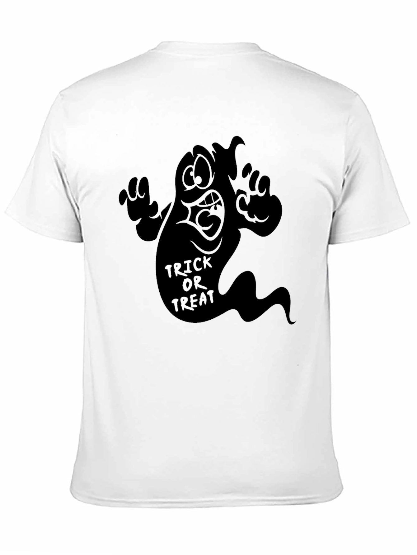 Black Halloween Ghost Trick or Treat Black T-Shirt view 11