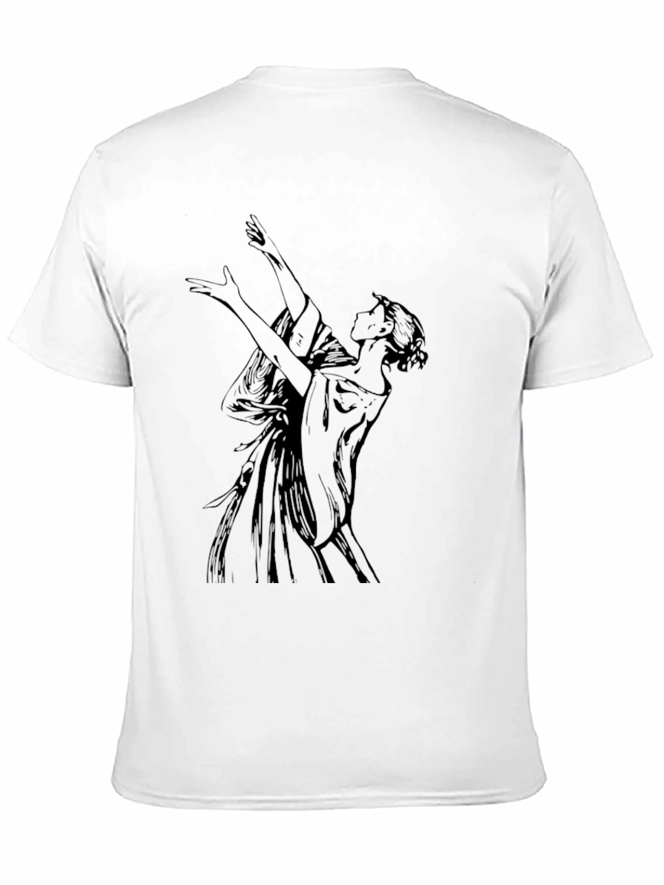 Black Elegant Woman Graphic Black T-Shirt view 11