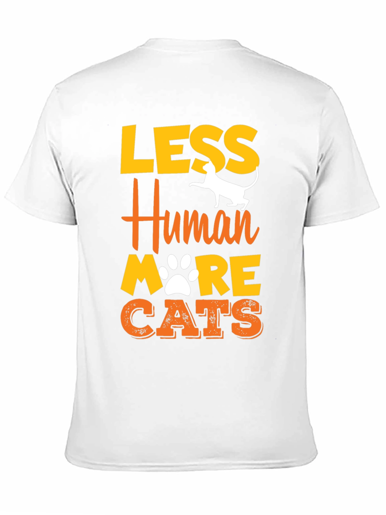 Black Less Human More Cats Graphic T-Shirt view 11