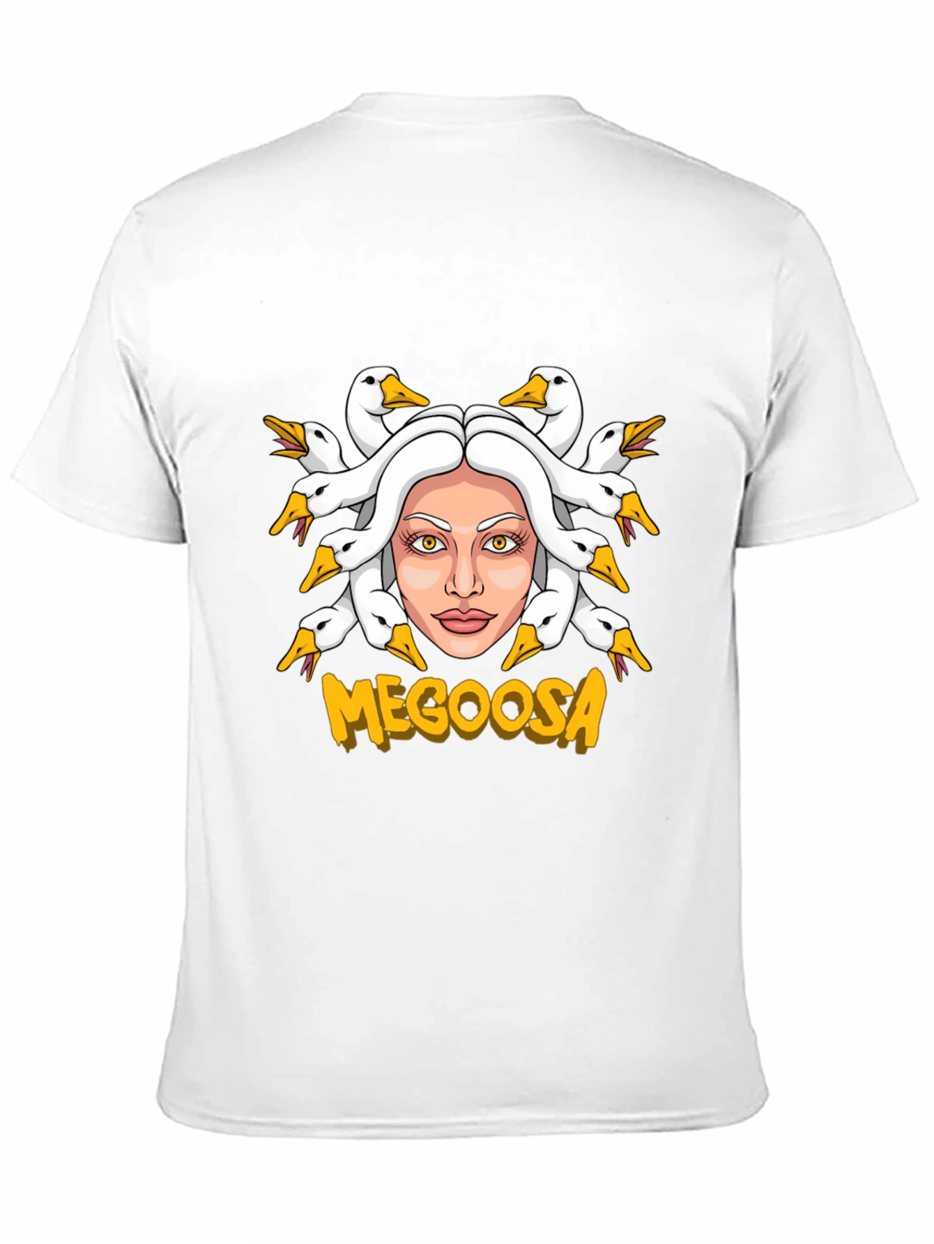 Black MEGOOSA Goose Medusa Funny Graphic T-Shirt view 11